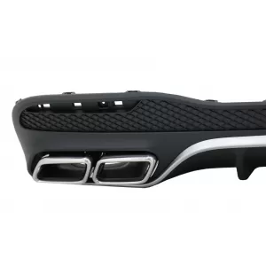 Rear Diffuser with Exhaust Muffler Tips suitable for Mercedes GLE W166 SUV Sport Line (2015-2018)