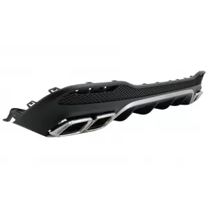 Rear Diffuser with Exhaust Muffler Tips suitable for Mercedes GLE W166 SUV Sport Line (2015-2018)