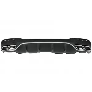 Rear Diffuser with Exhaust Muffler Tips suitable for Mercedes GLE W166 SUV Sport Line (2015-2018)