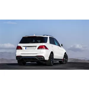 Rear Diffuser with Exhaust Muffler Tips suitable for Mercedes GLE W166 SUV Sport Line (2015-2018)