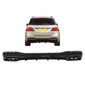 Diffusor Auspuff Tipps für Mercedes GLE W166 SUV Sport Line 2015-2018 Night Package-image-6078271