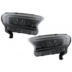 Fényszóró LED fénysorral Ford Ranger (2015-2020) LHD, Teljes Fekete, dinamikus irányjelző-image-6078838