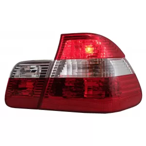 Stopuri compatibil cu BMW Seria 3 E46 Sedan (05.1998-08.2001) Rosu & Alb-image-6078562