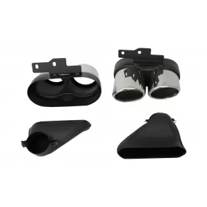 Diffusor & Auspuff Tipps für Audi A6 C8 4K Avantlimousine 2018+ S6 Look Matt-schwarz-image-6080098