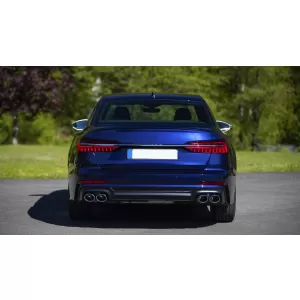 Diffusor & Auspuff Tipps für Audi A6 C8 4K Avantlimousine 2018+ S6 Look Matt-schwarz-image-6080100