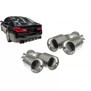 image-55-Auspuff Tipps für BMW 5 G30 G31 G38 2016-2020 6 G32 2016-2020 540i Look Chrom
