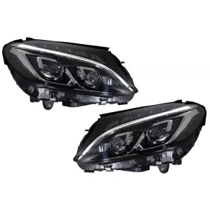 image-8-Teljes LED fényszóró Mercedes C-osztály W205 S205 A205 C205 (2014-2018)