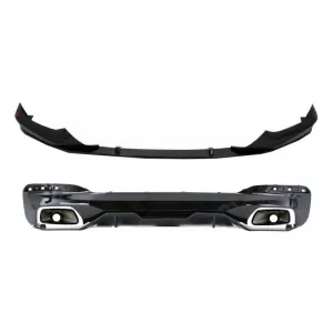 image-6-Diffúzor kipufogóvégekkel és első spoilerrel, BMW 5 G30 G31 Limousine Touring (2017-től) modellekhez, 540 M Performance kinézet, zongorafekete