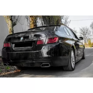 Pachet Exterior compatibil cu BMW Seria 5 F10 (2011-2014) cu Prelungire Bara Fata si Difuzor M-Performance Design-image-6077349