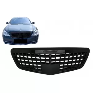 image-69-Kühlergrill für Mercedes S W221 Facelift 06-13 Vertical Look Glossy Schwarz