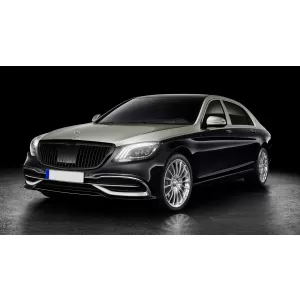 Grila Centrala compatibil cu Mercedes S-Class W222 X222 (2014-2020) Vertical Design Negru Lucios-image-6081940