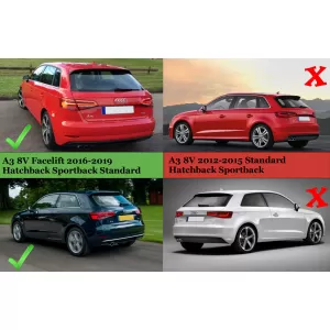 Hátsó lökhárító diffúzor kipufogórendszerrel, fekete, AUDI A3 8V Facelift Hatchback / Sportback (2016-2019) alap lökhárítós modellekhez, S3 Dizájn-image-6077810
