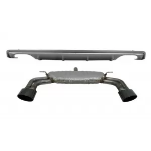 image-72-Diffusor Abgassystem Schwarz für AUDI A3 8V Limousine 12-15 S3 Look nur Standard