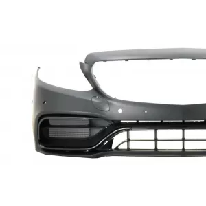 Pare-chocs avant Diffuseur pour Mercedes C A205 C205 2014-2019 C63 Look Noir brillant-image-6077987
