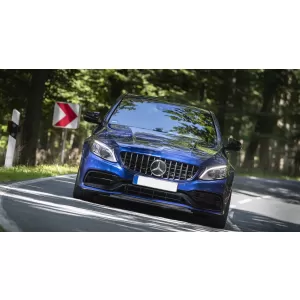 Pare-chocs avant Diffuseur pour Mercedes C A205 C205 2014-2019 C63 Look Noir brillant-image-6077994