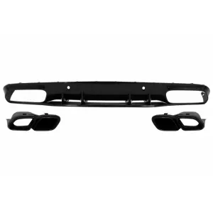Pare-chocs avant Diffuseur pour Mercedes C A205 C205 2014-2019 C63 Look Noir brillant-image-6078006