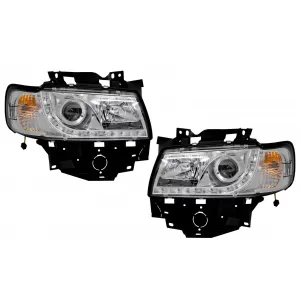image-11-Fényszóró LED nappali menetfénnyel VW T4 Transporter hosszú orrú (1996-2003), króm