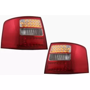image-54-LED hátsó lámpa Audi A6 4B C5 Avant (05.1997-05.2004) modellekhez, tiszta üveg, piros/fehér