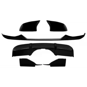 image-58-Body Kit Első lökhárító spoiler, diffúzor és visszapillantó tükör borítók BMW X5 F15 (2014-2018), Aero csomag M Technik Sport Dizájn, zongorafekete