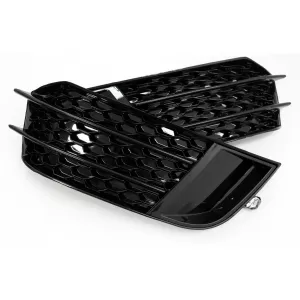 Seite Gitter Nebellampe Abdeckungen für Audi A1 8X 2010-2015 RS1 Design Glänzend schwarz-image-6082969
