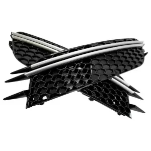 Parachoque Lado Rejillas Cubiertas para Audi A6 C7 4G 2012-2015 Negro Cepillado Aluminio-image-6083006