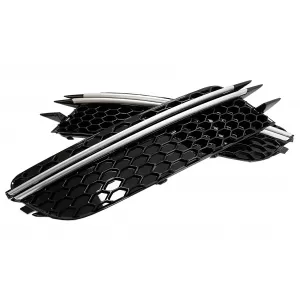 Parachoque Lado Rejillas Cubiertas para Audi A6 C7 4G 2012-2015 Negro Cepillado Aluminio-image-6083007
