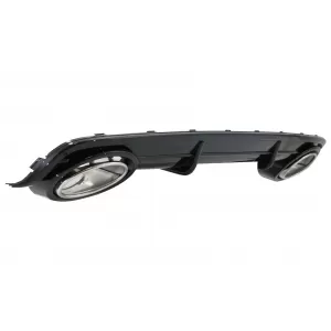 Heckstoßstangendiffusor für Audi A6 C6 4F 2004-2008 Limousine Avant RS Look Schwarz-image-6084271