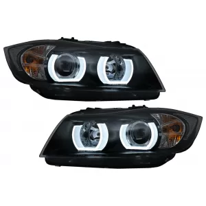 image-2-U-LED 3D Scheinwerfer Xenon für BMW 3 E90 Limo E91 Touring 03.05-08.08 LHD Schwarz
