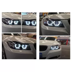 U-LED 3D Scheinwerfer Xenon für BMW 3 E90 Limo E91 Touring 03.05-08.08 LHD Schwarz-image-6079445