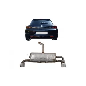 Exhaust System Double Outlet Single Exhaust Pipes suitable for VW Scirocco (2008-up) R Design