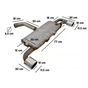 Exhaust System Double Outlet Single Exhaust Pipes suitable for VW Scirocco (2008-up) R Design