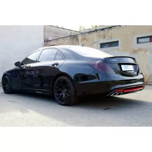 Trunk Spoiler suitable for Mercedes S-Class W222 (2014-2020) Sport Rear Lip Piano Black