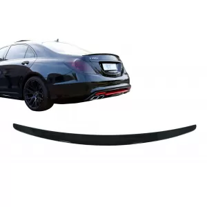 Trunk Spoiler suitable for Mercedes S-Class W222 (2014-2020) Sport Rear Lip Piano Black