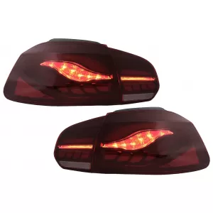 Teljes LED hátsó lámpa VW Golf 6 VI (2008-2013), piros/füst, dinamikus irányjelzővel, (LHD/RHD)-image-6082691