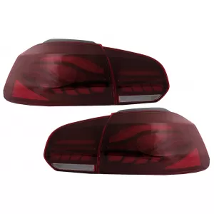 Teljes LED hátsó lámpa VW Golf 6 VI (2008-2013), piros/füst, dinamikus irányjelzővel, (LHD/RHD)-image-6082697