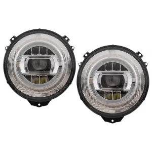 Full LED Headlights suitable for Mercedes G-Class W463 (2005-2017) Chrome Facelift 2018 Design