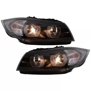 U-LED 3D Scheinwerfer Halogen für BMW 3er E90 E91 03.2005-08.2008 LHD Schwarz-image-6081339