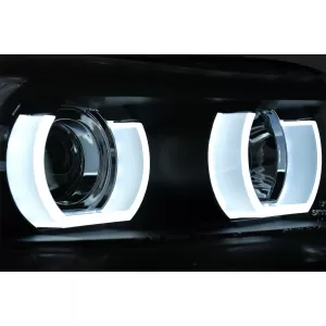U-LED 3D Scheinwerfer Halogen für BMW 3er E90 E91 03.2005-08.2008 LHD Schwarz-image-6081341