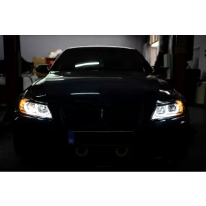 U-LED 3D Scheinwerfer Halogen für BMW 3er E90 E91 03.2005-08.2008 LHD Schwarz-image-6098473
