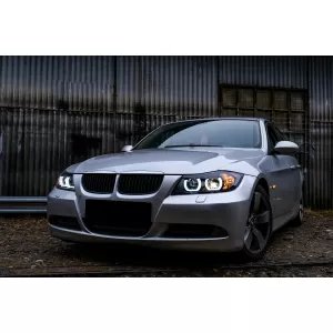 U-LED 3D Scheinwerfer Halogen für BMW 3er E90 E91 03.2005-08.2008 LHD Schwarz-image-6099674