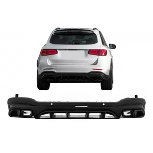 Diffusor Tipps für Mercedes GLC SUV X253 Facelift 2020+ GLC63 Look Night Package-image-6084580