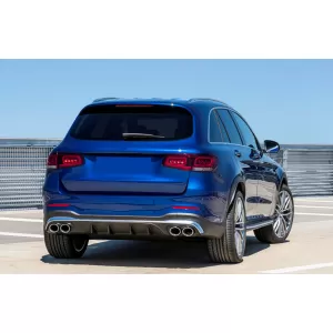 Hátsó diffúzor ezüst kipufogóvégekkel Mercedes GLC SUV X253 Facelift (2020-tól) modellekhez, GLC43 Dizájn-image-6084456