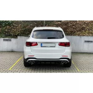 Hátsó diffúzor ezüst kipufogóvégekkel Mercedes GLC SUV X253 Facelift (2020-tól) modellekhez, GLC43 Dizájn-image-6104539