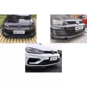 Front Bumper Lip Extension Spoiler suitable for VW Golf 7 GTI 7.5 GTI & R (2013-2020) Piano Black