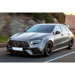 Front Bumper Lip Extension suitable for Mercedes A-Class A45 W177 V177 (2018-up) A45S Design Piano Black