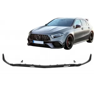 Front Bumper Lip Extension suitable for Mercedes A-Class A45 W177 V177 (2018-up) A45S Design Piano Black