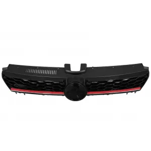 Zentraler Kühlergrill für VW Golf 7 VII 5G 13-17 rotem Streifen GTI Design-image-6084293