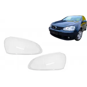Headlights Lens Glasses suitable for VW Golf 5 V (2003-2009) Clear