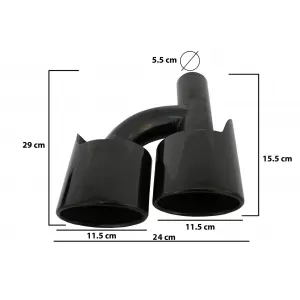 Ornamente compatibil cu sistemul de evacuare Mercedes C-Class E-Class S-Class CLS SL SLK W204 W211 W221 W219 E63 C63 Design Negru-image-6088031