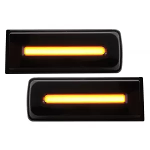 Stopuri Full LED compatibil cu Mercedes G-Class W463 (2008-2017) Facelift 2018 Design LED Dinamic Secvential Negru-image-6086661